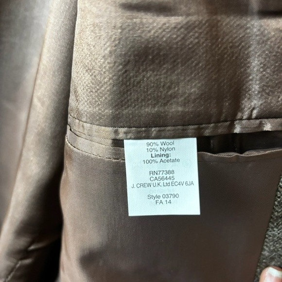 Mens‎ J Crew 44L Wool Blend Herringbone Blazer Sport Jacket Brown Two Button - Picture 4 of 13